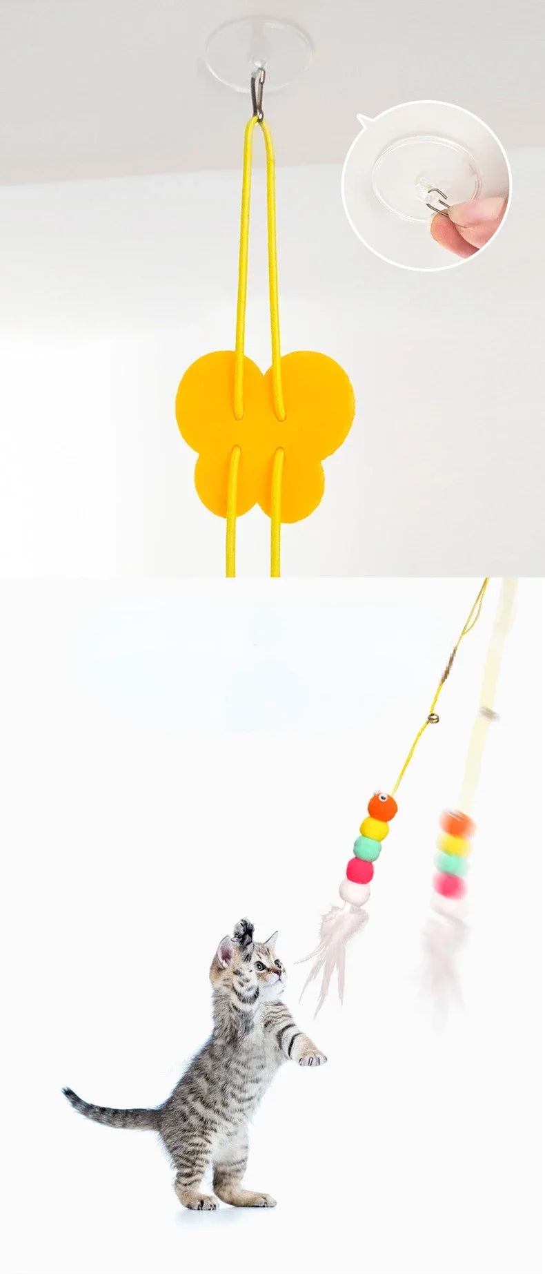 Interactive Cat Toy Hanging Simulation Cat Toy Funny Self-hey Interactive Toy for Kitten Playing Teaser Wand Toy Cat Supplies
